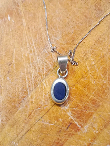 Sterling silver oval blue - silver,