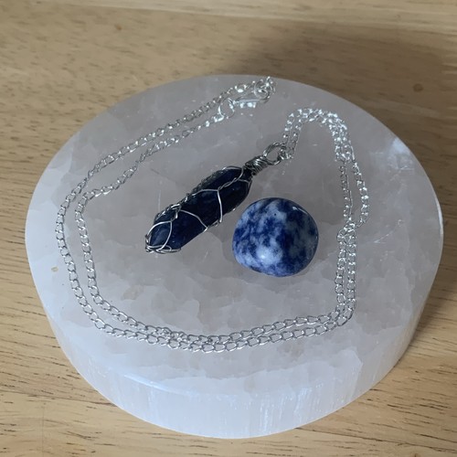 Wire wrapped lapis lazuli