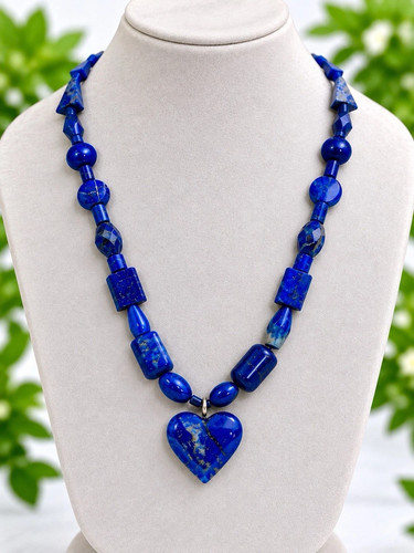 Natural lapis lazuli necklace - natural,