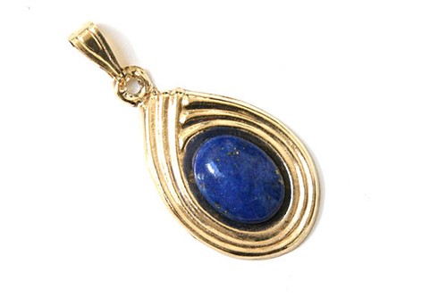 9ct gold lapis - lapis, pendant