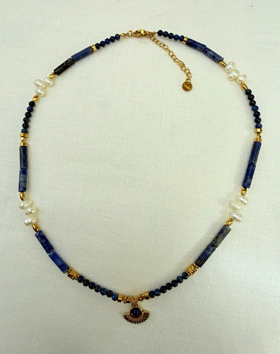 Lapis lazuli freshwaterpearl - lapis, &