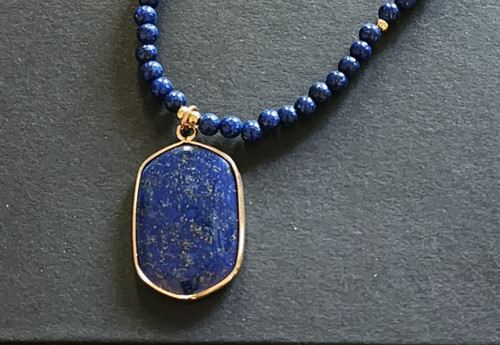 Natural lapis lazuli pendant - natural,
