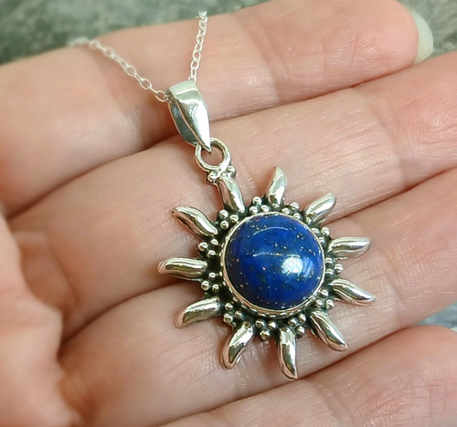 Blue lapis lazuli 925 silver - blue,