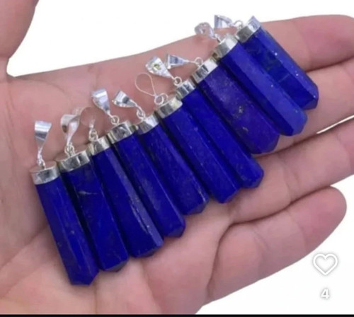 Natural lapis lazuli hexagon - lazuli,