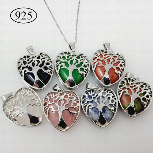 Quartz crystal necklace tree - quartz,