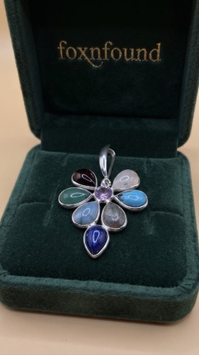 Silver chakra gemstone flower - chakra,