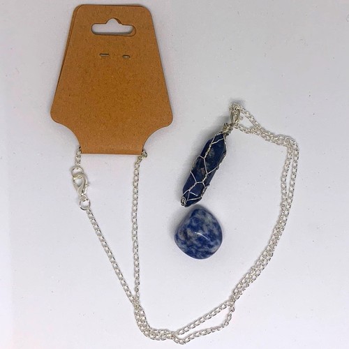 Wire wrapped lapis lazuli