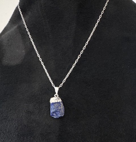 Lapis lazuli raw pendant 925 - lapis, &