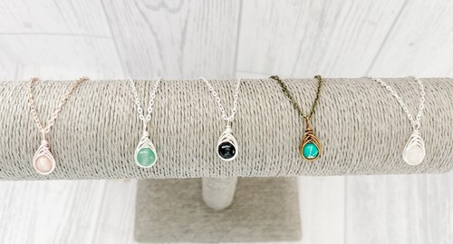 Dainty herringbone gemstone - dainty,