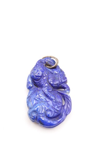 Carved lapis lazuli - lazuli, pendant